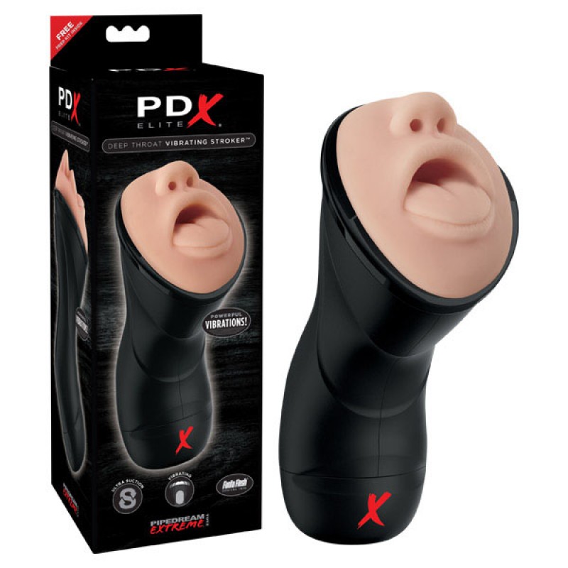 PDX Elite Deep Throat Vibrating Stroker